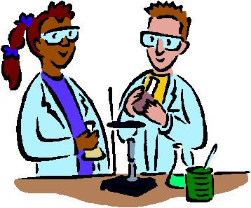 Clip Art of 2 people performing a chemistry experiment