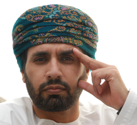 Mahad Baawain (in Omani dress)