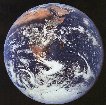 Photo of Earth
from the Apollo 17 mission