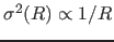 $\sigma^2(R) \propto 1/R $