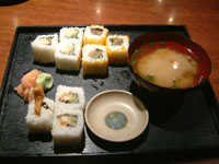 maki combo with miso soup