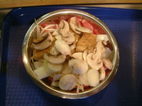 fill your bowl with meat and veggies