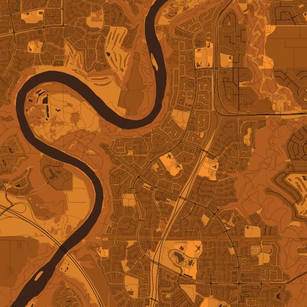 Map of Riverbend in Edmonton generated with map-artistry