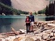 Dad and daughter at Moraine Lake AB